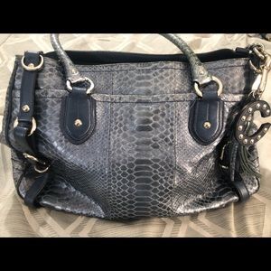 Coach Metallic Blue Python Purse